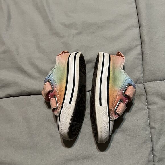 Converse All Star Toddler 5 Low Top Pink Tie Dye Canvas Sneaker Shoes Straps - Picture 7 of 9